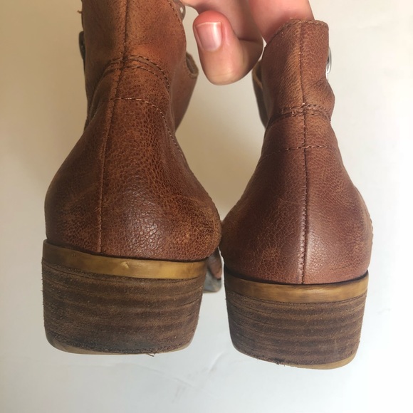 Lucky brand brown leather booties ankle boots - Picture 3 of 8